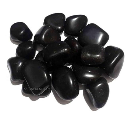 Karma Gems 1lb Obsidian Tumbled Stones - Polished Stones for Positive Energy - Crystal Kit for Fresh Mind & Restful Sleep - Healing Stone for Chakra Balancing - Ideal for Gift & Home Decor (15-25 Mm)