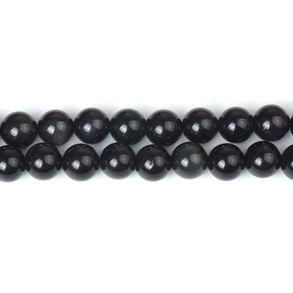 100Pcs Natural Stone 8mm Colorful Obsidian Beads Round Loose Gemstone Energy Healing Beads Hole Size 1mm DIY Smooth Beads for Bracelet Necklace Earrings Jewelry Making