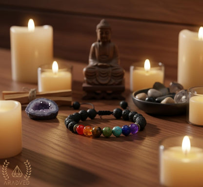 ARADVED 7 Chakra Crystal Tree 300 Beads & Healing Bracelet Set - Tree of Life Feng Shui Decor for Positive Energy - Gemstone Money Tree with Matching Chakra Bracelet for Meditation & Spiritual Gifts
