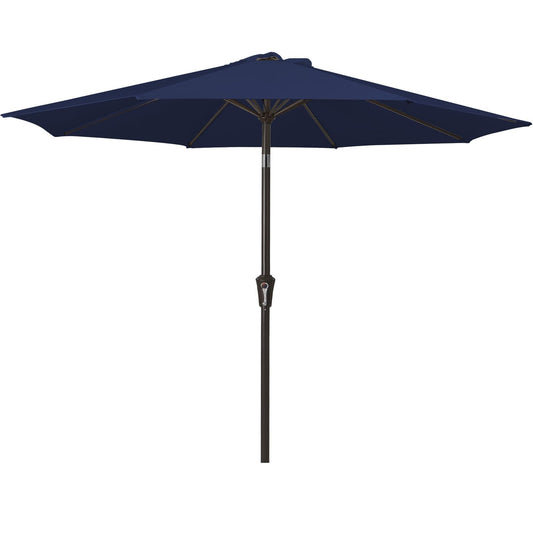 MEWAY 9ft Patio Umbrella Outdoor Table Umbrellas with Push Button Tilt and Crank, Market Umbrella 8 Sturdy Ribs for Deck, Garden, Pool and Backyard, Navy