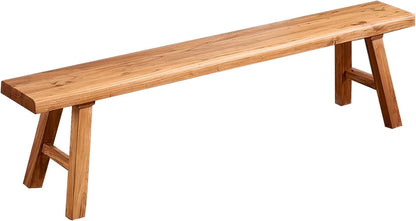 CANYIHB Front Entryway Bench Indoor Hallway Bedroom End of Bed Farm House Rustic Dining Table Vintage Narrow Noodle Bench Solid Wood (L 39.3″x10.2″W x 17.7″H)