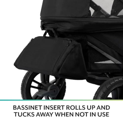 Evenflo Pivot Xplore Dreamz All-Terrain Stroller Wagon with Bassinet Insert (Voyager Green)