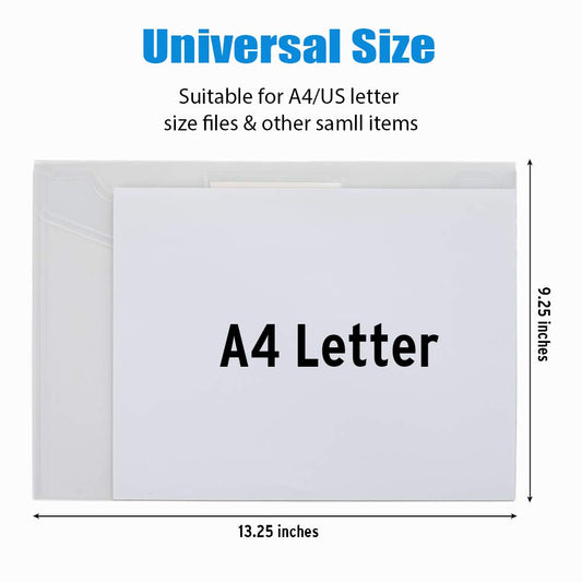 Sooez 24 Pack Plastic Envelopes Poly Envelopes, Clear Document File Folders US Letter A4 Size File Envelopes with Label Pocket for School Home Work Office Organization, Clear