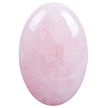 Loveliome Natural Rose Quartz Oval Polished Worry Stones, Healing Crystal Indoor Fountain Stones Massage Energy Anxiety Relief Items