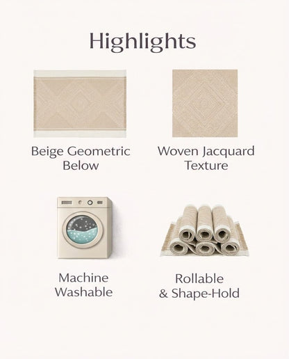 GleeNflux Placemats Set of 6, Fabric Placemats for Dining Table, Woven Polyester Place Mats with Fringe, Machine Washable, Khaki Geometric Table Mats, Modern Table Decor, Housewarming Gift