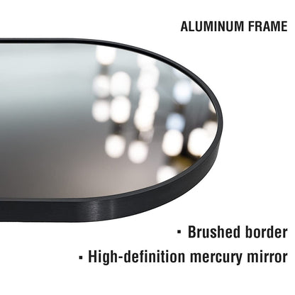 OGCAU Full Length Mirror, 71"x30" Arched-Top Floor Mirror, Wall Mounted Hanging or Leaning, Standing, Full Body with Aluminum Frame for Bedroom Living Room, Black