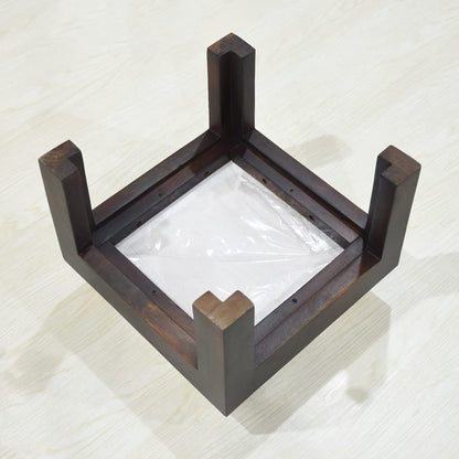 BBH Home's Handmade Light Walnut Rectangular Shaped Mango Wood Stool 14x14x9 Inch AMBBRSST0007