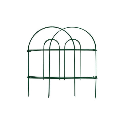 2 Pack 18 Inch x 8 Feet,Overall Length 16 Feet Green Garden Border Folding Fence Lawn Yard Fence, Total 12 Panels Decorative Fence