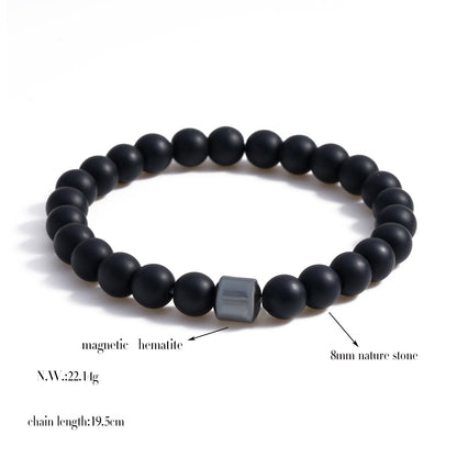 ZHDHDQ 3PCS Glame Anti Alcohol Bracelet for Men Women Black Bead Tiger-eye Stone Volcanic Stone Reduce the Urge Drinking Alcohol Manifestation Relieve Anxiety Stress Jewelry Gift