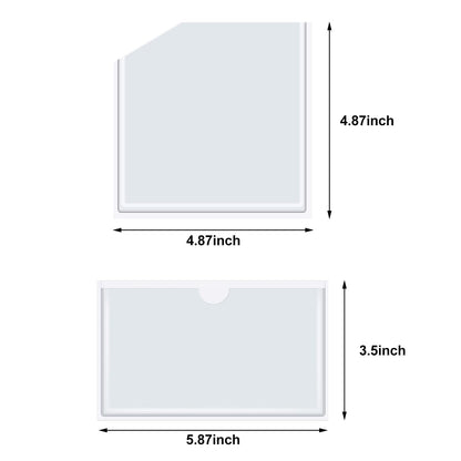 Junkin 20 Pcs Adhesive Pockets for Planners Index Card Pockets Planner Accessories Folder Self Sticky Clear Ideal Holder Top Open Add Storage Space to Notebooks Journal Office School Vinyl, 2 Styles