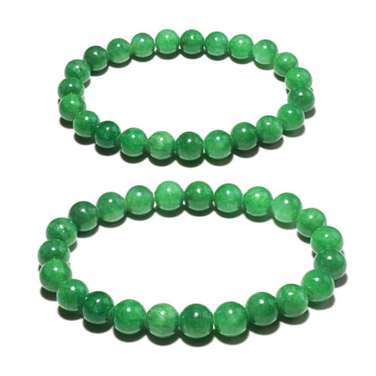 Green Jade Bracelets for Couples | 8mm & 10mm Beads Natural Chakra Crystal Jewelry for Meditation | Love and, Come with Box & Beading Tool