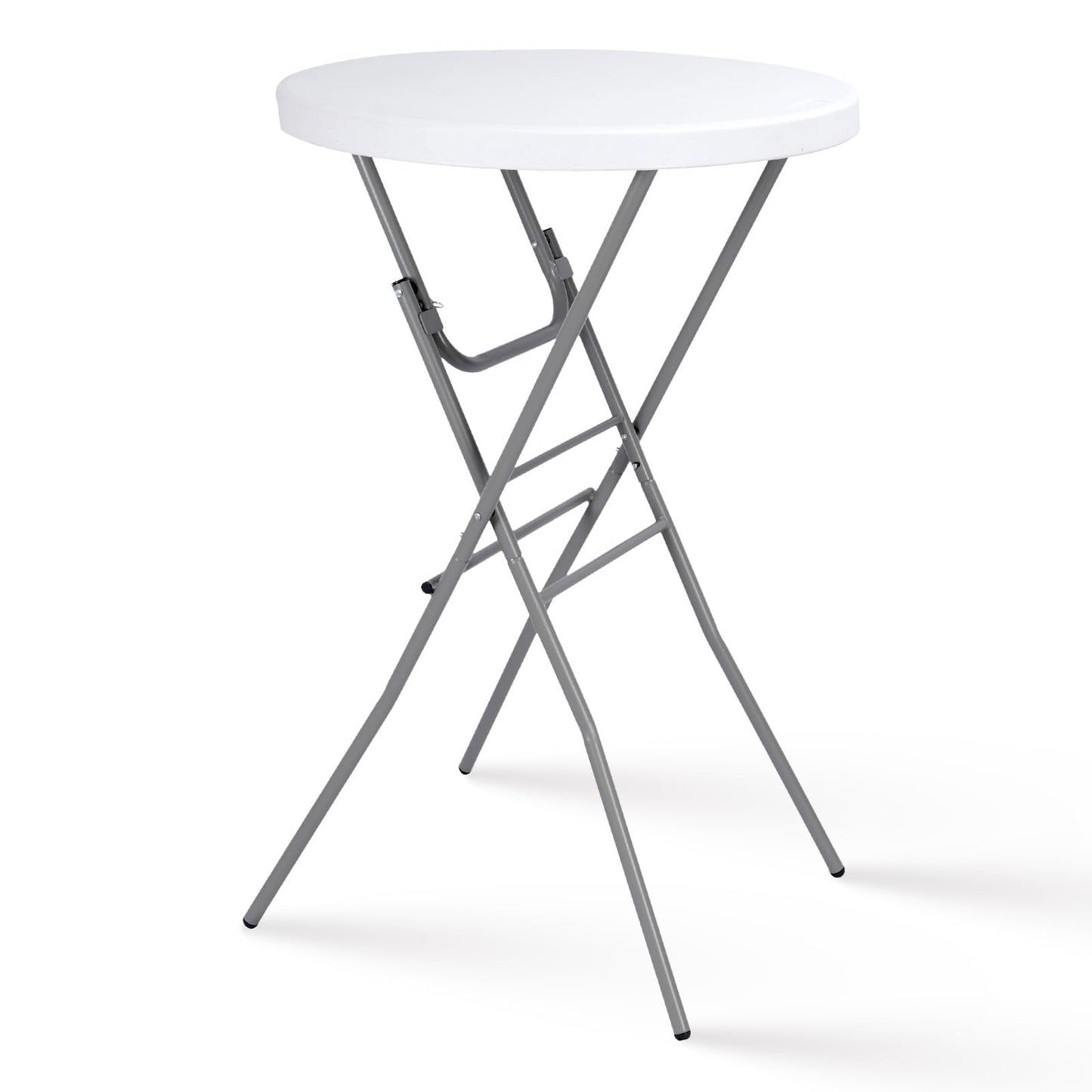 Byliable 28in Cocktail Table White High Top Folding, Round Portable Bar Height Folding Table with Removable Legs, Indoor Outdoor Banquet for Parties, Commercial, Speech, School