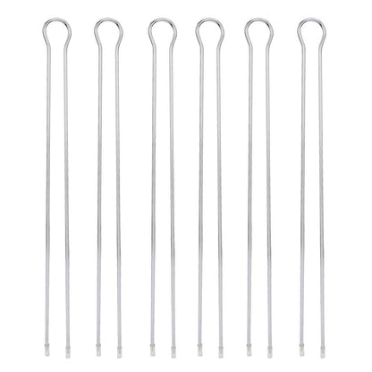 CYTGOUPER 6 Pcs Metal Skewers for kabobs, 12inch BBQ U-Shaped Telescopic Barbecue Skewers,Double Pronged Design Chicken Skewers BBQ Grill Set for BBQ Cookouts Picnic Camping Oven