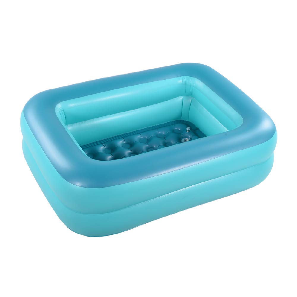 HIWENA Kiddie Pool, 45x35x14inch Green Inflatable Kids Swimming Pool with Fast Valve, Repair Patch & Drain Plug, Summer Water Fun Bathtub & Ball Pit for Kids