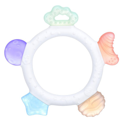 Baby Teething Ring Toys Frozen Silicone Teethers for Babies 0-6-12 Months, Sensory Teething Gums Chew Infant Toys, Boy Girl Baby Gift