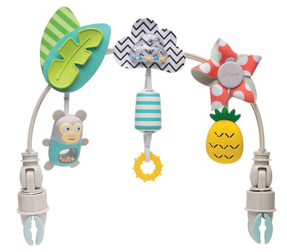 Taf Toys Tropical Arch Adjustable Infant Car Seat & Stroller Toy for Infant & Toddlers, Stroller Arch, Baby Crib Toys Clips on Prams/Car Seats/Bouncers Encourages Motor Skills & Sound Exploration