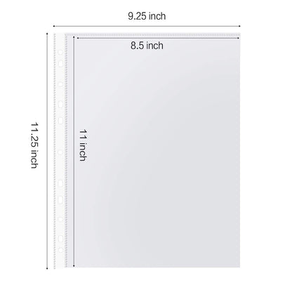 Sheet Protectors, HERKKA 800 Pack Heavy Duty Clear Plastic Page Protectors Sheet Reinforced 11-Hole Fit for 3 Ring Binder Fits Standard 8.5 x 11 Paper, 9.25 x 11.25 Top Loaded, Acid Free