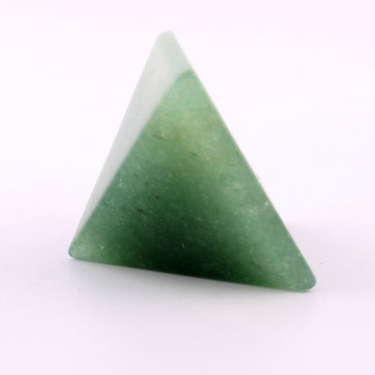 YWG Stone Green aventurine 1.5inch Natural Pyramid Carved Chakra Healing Crystal Reiki Stone Top Quality Gemstone Radiation Deflection Home Decor Gift Decoration Crafts (Green aventurine)