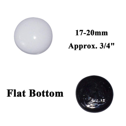 Kissvian Flat Glass Marbles/Gems/Stones/Beads for Home Décor Vase Filler Table Scatter Art Craft Aquarium – 2LB (17-20mm, Approx. 3/4") Black & White