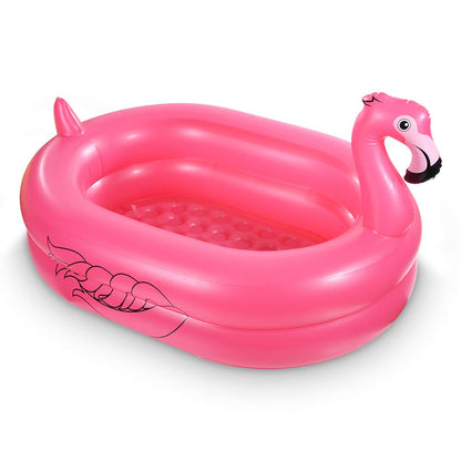 Kiddie Pool, Inflatable Pool, Flamingo Swimming Pool with Inflatable Soft Floor for Outdoor, Indoor, Backyard (60 in)