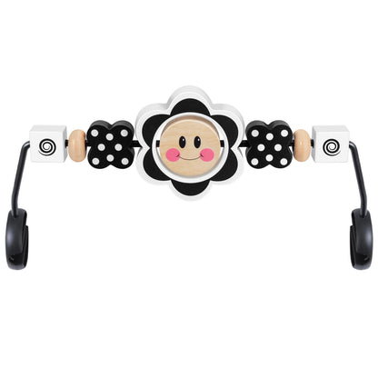 iGRATENS Baby Bjorn Bouncer Toy Bar, Toy for Baby Bouncer Soft & Bliss, Easy to Attach and Remove, Child-Friendly Materials, Exciting Design for Curious Babies, Black and White Flowers