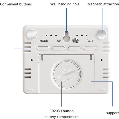 CHSYLFDC Digital Wall Clock Battery Operated, Large Display with Temperature, Date, Day of The Week, Silent Mount Digital, 4 Time Zones, and Table for Bedroom, Livingroom, Office
