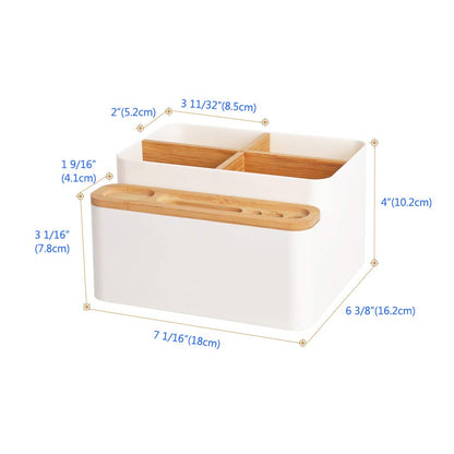 Poeland Desktop Storage Box Pencil Pen Holder Makeup Brushes Organizer for Office Supplies, Vanity Table, Home