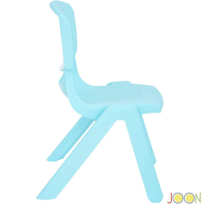 JOON Stackable Plastic Kids Learning Chairs (10 Pack), 20.8x12.5 Inches, The Perfect Chair Sets for Playrooms, Schools, Daycares and Home, Colorful Design, 10.5 Inches Seat Height, Baby Blue