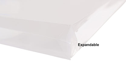 YESSART 8.5 x 11 Letter Sized Clear Plastic Envelopes with Expanding Gusset Document File Storage Holder 20 Pack Hook Loop Closure