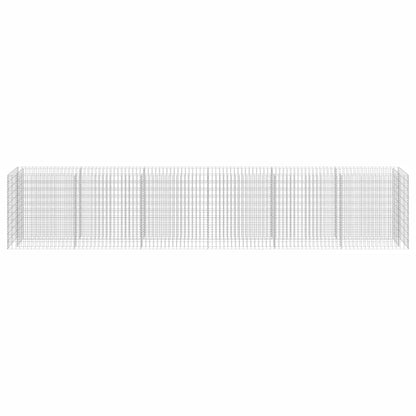YNGBHFNOP Large Silver Galvanized Steel Gabion Raised Bed for Outdoor Garden, Heavy Duty 1400 lbs Capacity Modern Planter Box with Mesh Design for Patio, Backyard, and Landscaping
