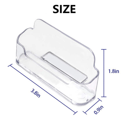 Qizpcer 16 Pack Clear Desktop Business Card Holder Display, Plastic Business Card Stand for Office