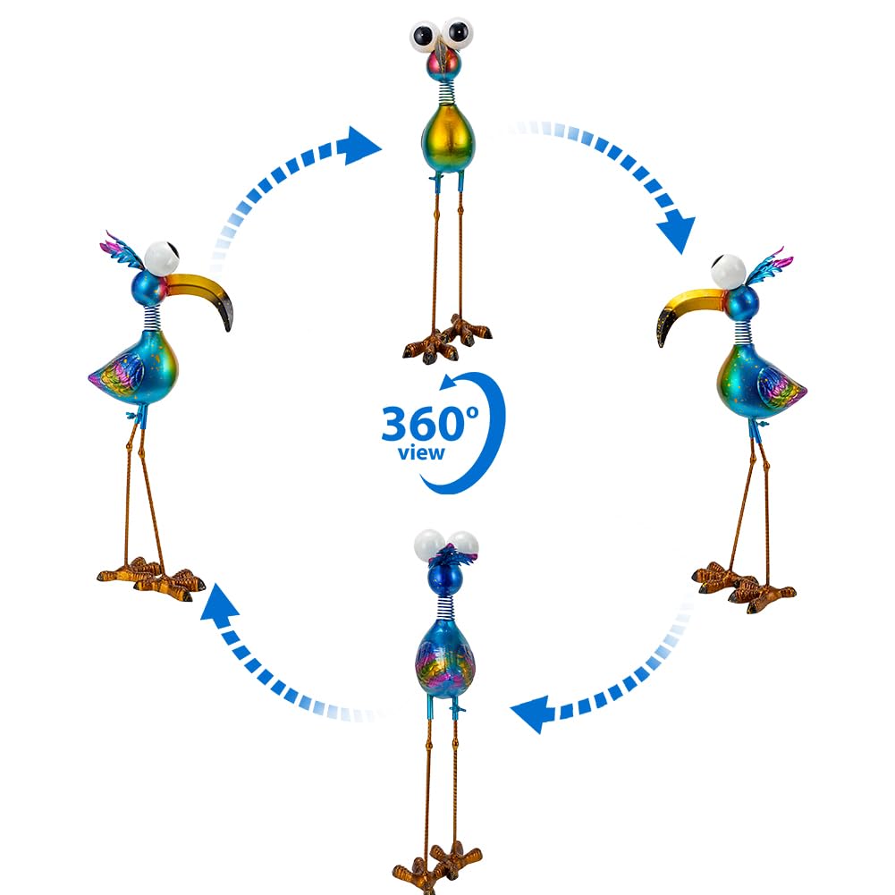 Giole 18.9" Metal Peacock Garden Statue - Weather-Resistant Outdoor Bird Figurine, Yard Art Decor for Lawns and Patios, Unique Gift for Gardening Enthusiasts