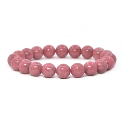 Justinstones AA Thulite Natural Gemstone Crystals Chakra Beads Bracelet Crystal Healing 10mm Round Stretchable Bracelet for Her Gift