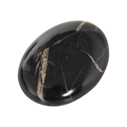 Orientrea Black Tourmaline Stone - 4 Pcs Black Tourmaline Palm Stone Pocket Energy Stone, Smooth Healing Crystal and Worry Stones