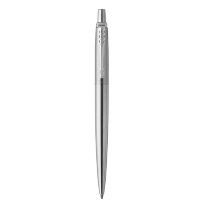 Parker Jotter Ballpoint Pen, Stainless Steel with Chrome Trim, Medium Point, Blue Ink - Smooth Writing, Sleek, Polished, Professional, Desk Essentials