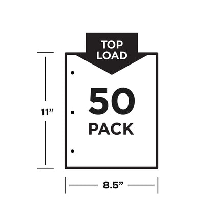 Avery Non-Glare Page-Size Sheet Protectors, Polypropylene, Pre-Punched for Use with Tab Dividers, Top Load, 50 Document Protectors (74204)