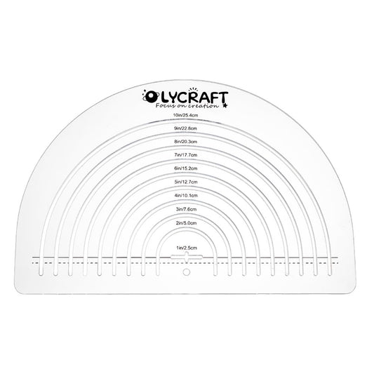 OLYCRAFT Circle Acrylic Ruler for Cutting Fabric Clear Acrylic Templates 11.8x7.9 Inch Circle Cut Ruler Multifunctional Sewing Rulers Curve Ruler Quilting Tool for Quilting Sewing Supplies-0.3cm Thick