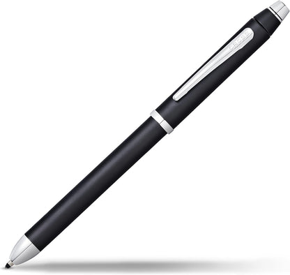 Cross Tech3 Satin Black Multi-function Pen - 0.5 MM Lead Size Pencil, Black Ink Refill, and Red Ink Refill in One Pen.