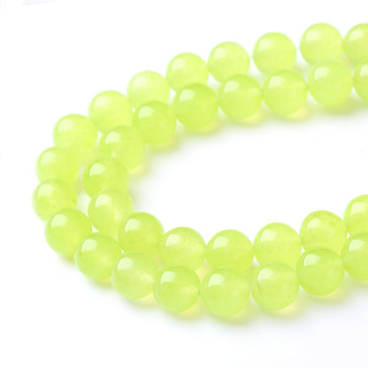 32PCS 12MM Natural Apple Green Chalcedony Stone Beads Round Loose Stone Beads for Jewelry Making DIY Energy Stone Healing Power Bracelet 15"