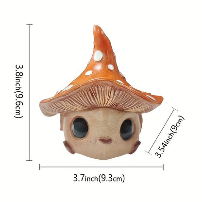 Kudriod Mushroom Outdoor Garden Decor Statue ，Garden Gnomes Statues for Home Desk, Yard, Patio, Backyard, Fairy Garden, Balcony,Lawn Ornament,Mother’s Day, Birthday Gifts for Women, Grandma, Mom