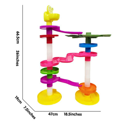 WEofferwhatYOUwant Potty Ball Drop Tower – Toddler STEM 22 Piece Toy with Lemon Toilet, 45 Hour LED Motion Activated Light-up Balls, Stackable Marble Run Ramps | Motor Skill Sensory Play. Ages 1–3