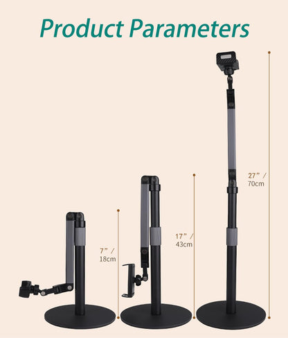 Hocoder Heavy Duty Overhead Phone Stand for Desk Video Recording for iPhone Holder, with Extension Arm, 360° Swivel, for Filming, Meeting, Cooking, Painting and Crafting