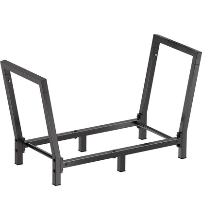Minicloss 34 Inch Firewood Rack Outdoor Indoor, 2.7ft Wood Storage Rack Stand, Heavy Duty Fire Wood Holder for Fireplace（Black）