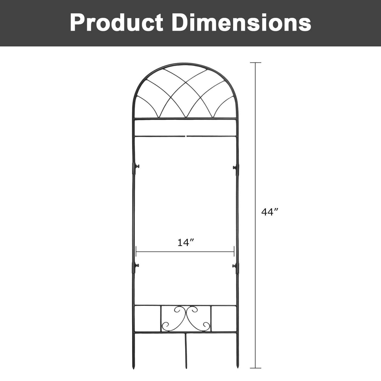 ESTTOP Garden Flag Stand, Metal Yard Flag Holer, Lattice Style Decorative Flag Pole Stake for Outside, Suit for 12 * 24 inch Christmas Garden Flag (Flag Not Include)