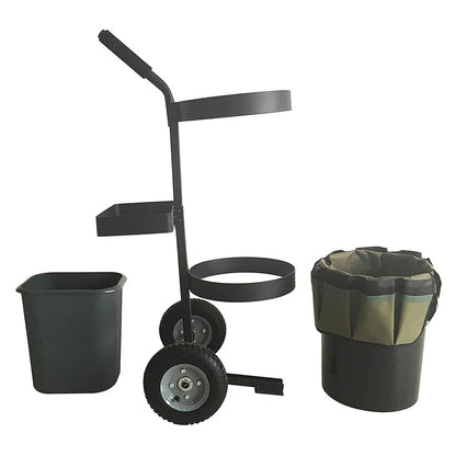 Yeeoy Rolling Garden Cart, Heavy Duty Lawn Yard Tool Cart, Mobile Gardening Cart Outdoor Beach Trolley Bucket Cart with 5 Gallon Bucket Oxford Bag for Tool Organizer