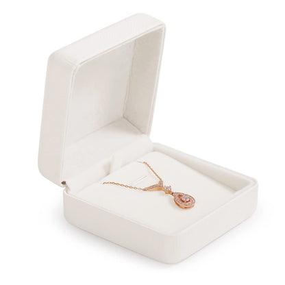 Woodten Premium PU Leather Necklace Gift Box Vintage Pendant Storage Case Velvet Interior Jewelry Pendant Necklace Box