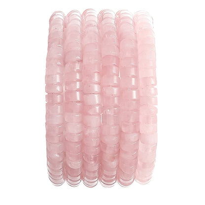 Natural Rose Quartz Stone Spacer Beads 6x3mm 38cm/str Flat Round Loose Semi Gemstone Caps for Making Bracelets Necklace