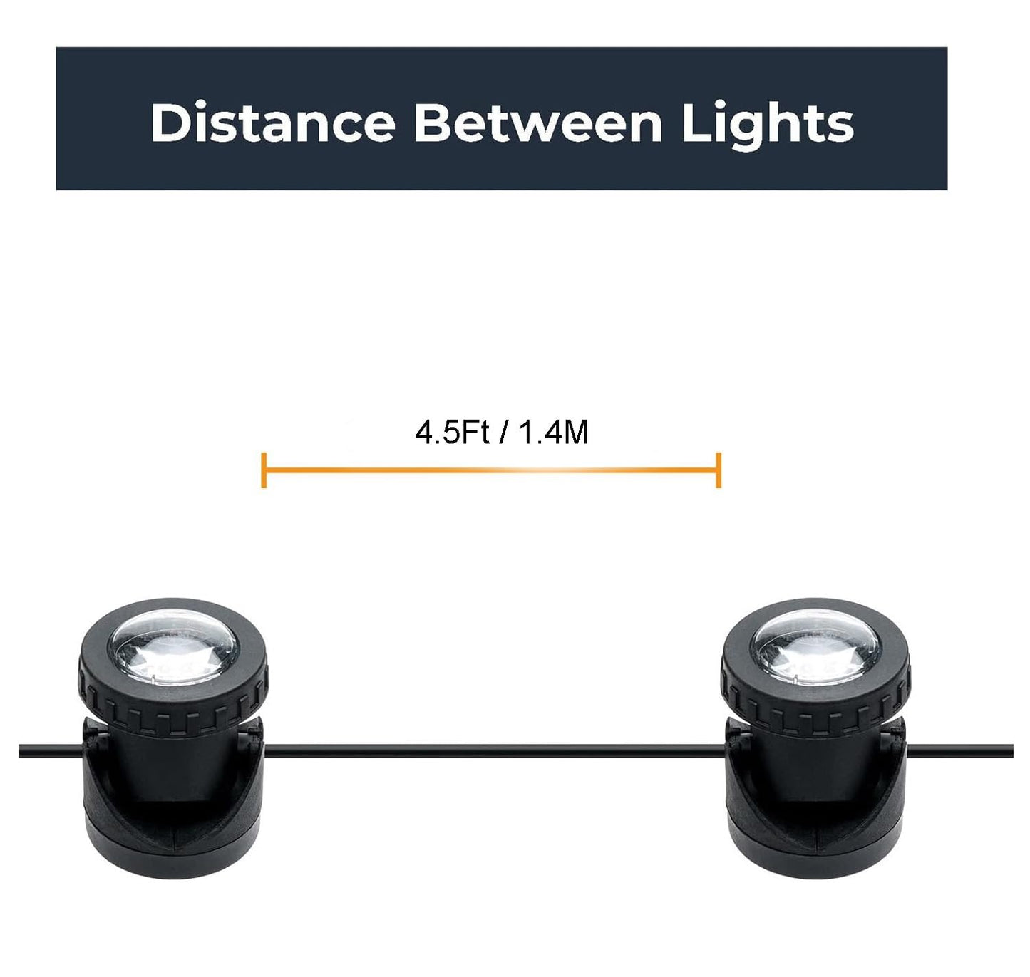 TENSUL Warm White Pond Lights, Underwater Landscape Spotlights, IP68 Waterproof Submersible Fountain Lights for Garden Yard Aquarium Pond Fountain Waterfall (3 Lights)