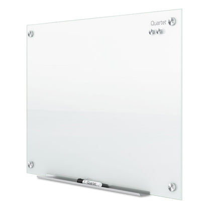Quartet Magnetic Glass Dry Erase White Board, 24''W x 18''H Whiteboard, Infinity Frameless Mounting, White Surface (G2418W)