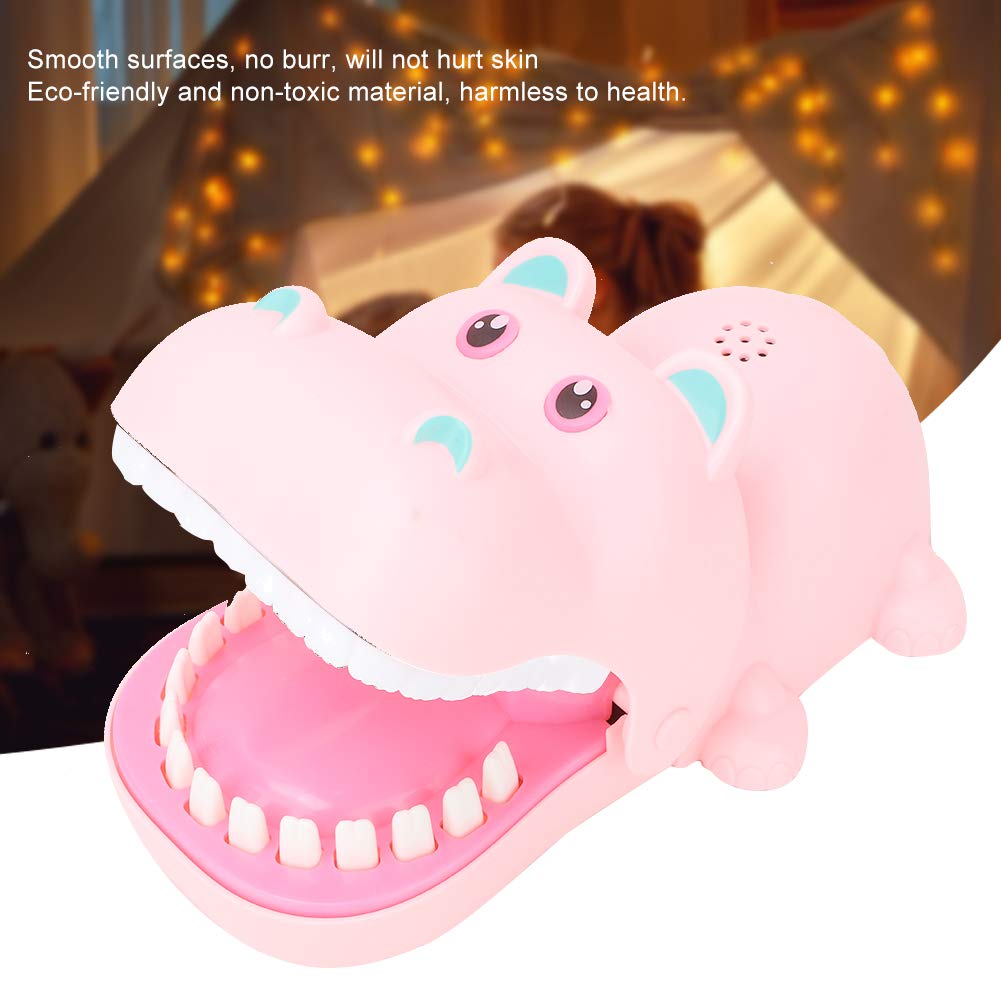 Watris Veiyi Portable Cartoon Hippo Mouth Toy with Teeth, Hippo Dentist Kid Toy for Playing&Training, Hippo Gags Joke Toy, Bite Finger Board Game Kids Toys for Parent-Child Activities